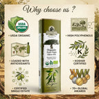 Ellora Farms, Certified Organic Greek Extra Virgin Olive Oil, Single Origin & Traceable EVOO, 17 oz, Tin, Pack of 2