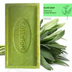 Combo Pack 4 Olive Soaps with Natural Herbs, Spirulina, Calendula, Sage, Orange, Fragrance Free, Made in Crete, Greece, 7.05 oz Each