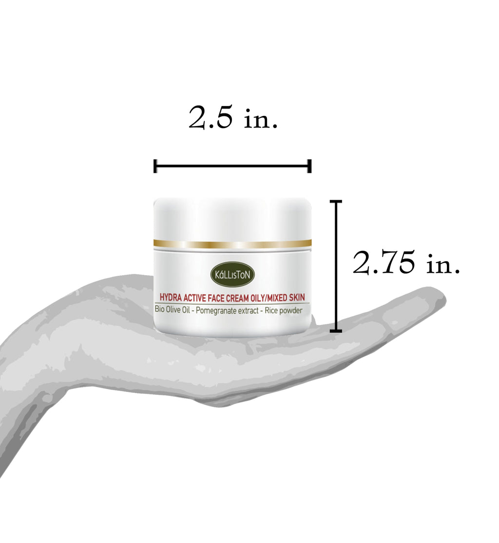 Hydra Active Face Cream, Organic Olive Oil, Pomegranate Extract, Argan Oil, Normal Oily Skin, 50 ml (1.69 oz) Made in Greece