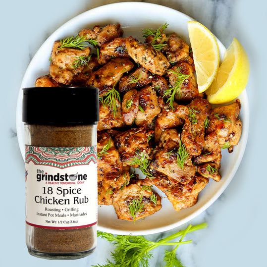 Combo Pack, 18 Spice Chicken Rub, Salt Free & Moroccan Chicken Spice Rub, Vegetables and Chicken dishes, Non GMO & MSG Free Spice, Glass Bottle, Pack of 2