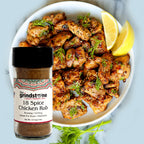 Combo Pack, 18 Spice Chicken Rub, Salt Free & Moroccan Chicken Spice Rub, Vegetables and Chicken dishes, Non GMO & MSG Free Spice, Glass Bottle, Pack of 2