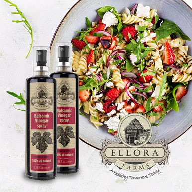 Ellora Farms, Balsamic Vinegar Spray Bottle, Clog Free, Single Origin, Harvested in Crete, Greece, 3.38 oz. Bottle, 2 Pack