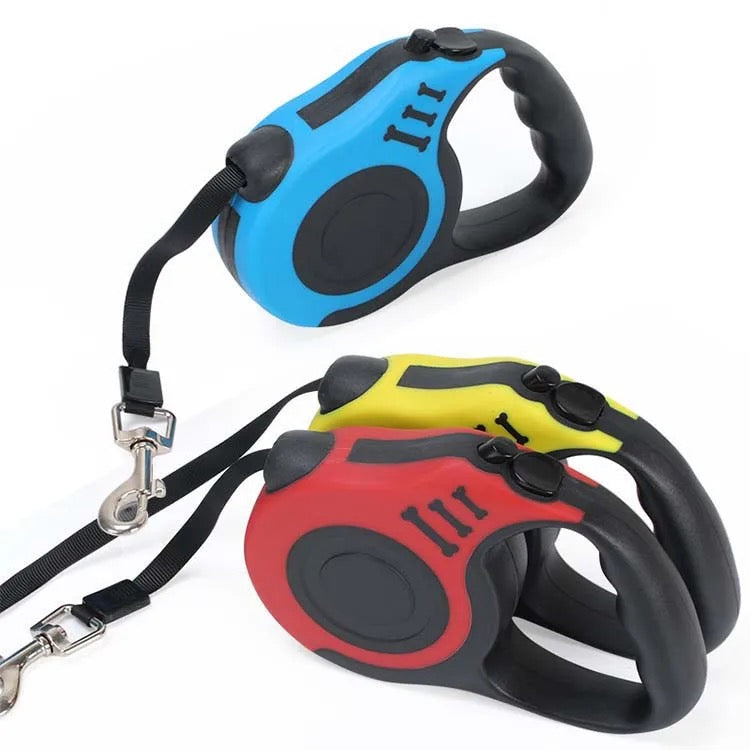 Pawspire Signature Retractable Leash, Smooth One-Touch Locking, Ergonomic Grip, 3M (10 feet) Heavy-Duty Nylon Strip, (Yellow)