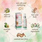 Kalliston, Serenity Hair and Body Serum offers hydration, moisturizing, exfoliating leaving the skin bright and soft Hair Thick, Organic Spray Bottle, (3.38 oz)