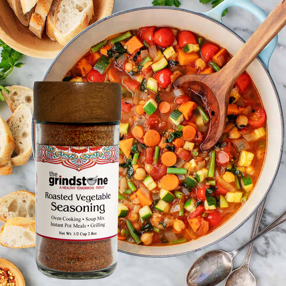 Roasted Vegetable Seasoning, Spice for Grilling, Oven Bake, Soup Mix, Stir fry, Dips, Non GMO, 2.8 oz. Glass Jar with Sifter, Pack of 2