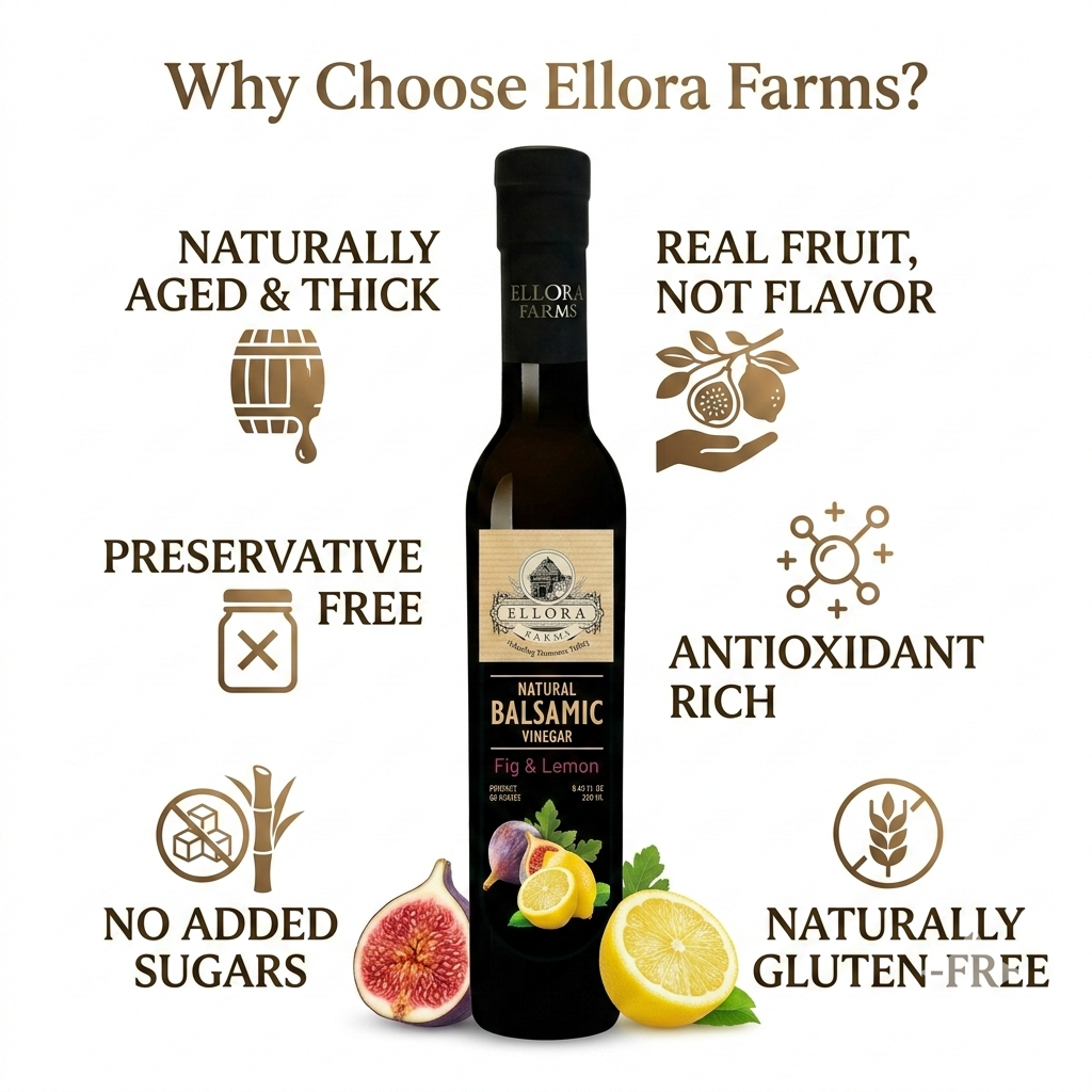 Ellora Farms, Lemon & Fig Infused Thick Balsamic Vinegar, Product of Crete, Greece, 8.5 oz