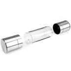 2 in 1 Salt and Pepper Grinder, Adjustable Ceramic Rotor, Salt Mill and Pepper Mill Shaker, Brushed Stainless Steel, Empty