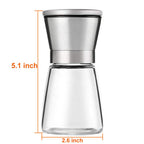 Premium Salt or Pepper Grinder, Adjustable and 100% Corrosion Resistant, Brushed Stainless Steel, 1PC (Empty)