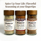 Combo Pack Salt Free, Mojo Seasoning, Chophouse Burger & Thai Seasoning, Burgers, Vegetables, Soups and Meats, Glass Bottle, Pack of 3