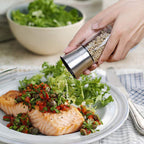 Salt & Pepper Mills, 3 Pcs Grinder with Free Caddy, Empty & Refillable Spice, Pepper or Salt Mills