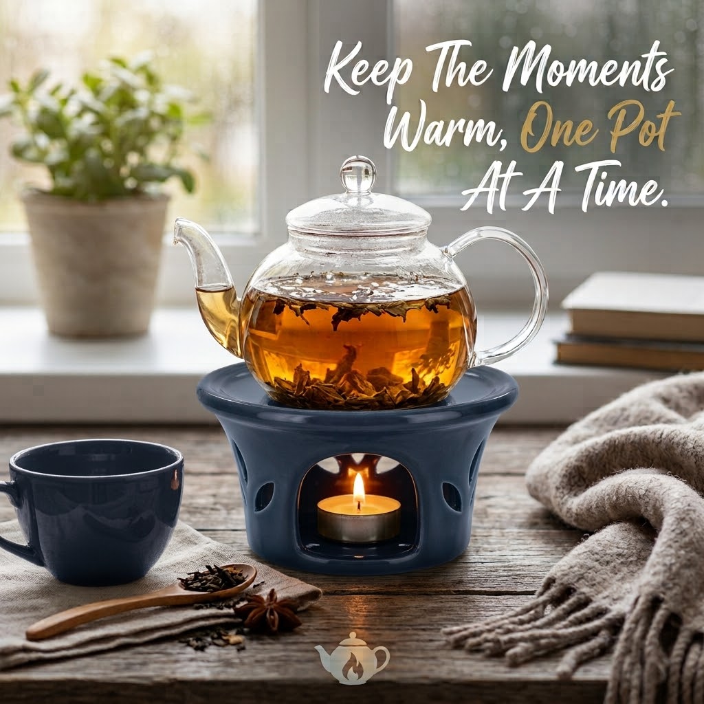 Teapot Warmer, Porcelain, Navy Blue