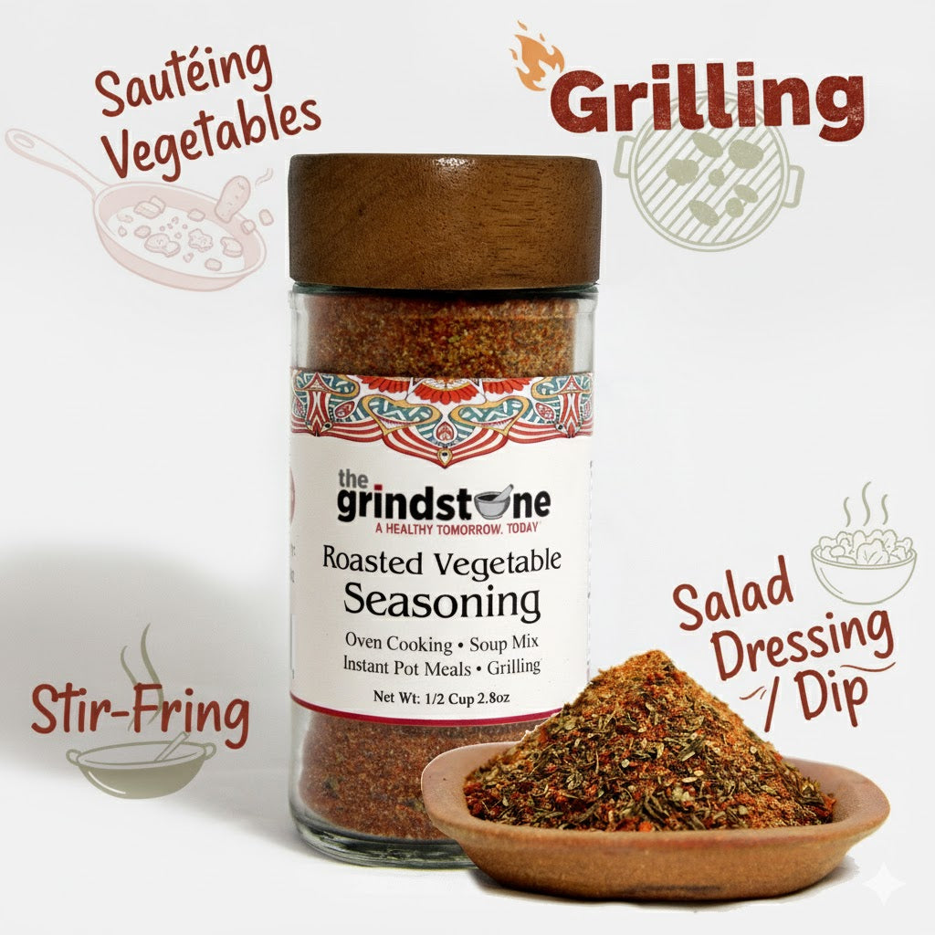 Roasted Vegetable Seasoning, Best for Grilling, Oven Bake, Soup Mix, Stir-Fry, Dips, Non GMO & MSG Free Spice, 2.8 oz. Glass Jar with Sifter, Pack of 2