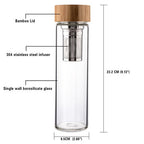 Tea2Brew, On the Go Infuser, 16oz Double Wall Glass, No Sleeve, Gift Pack