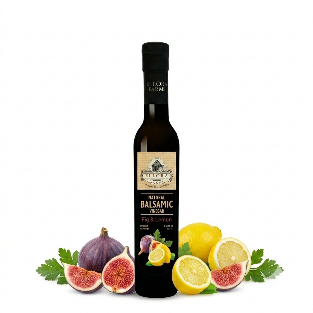 Ellora Farms, Lemon & Fig Infused Thick Balsamic Vinegar, Product of Crete, Greece, 8.5 oz
