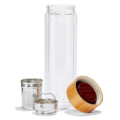 Tea2Brew, On the Go Infuser, 16oz Double Wall Glass, No Sleeve, Gift Pack