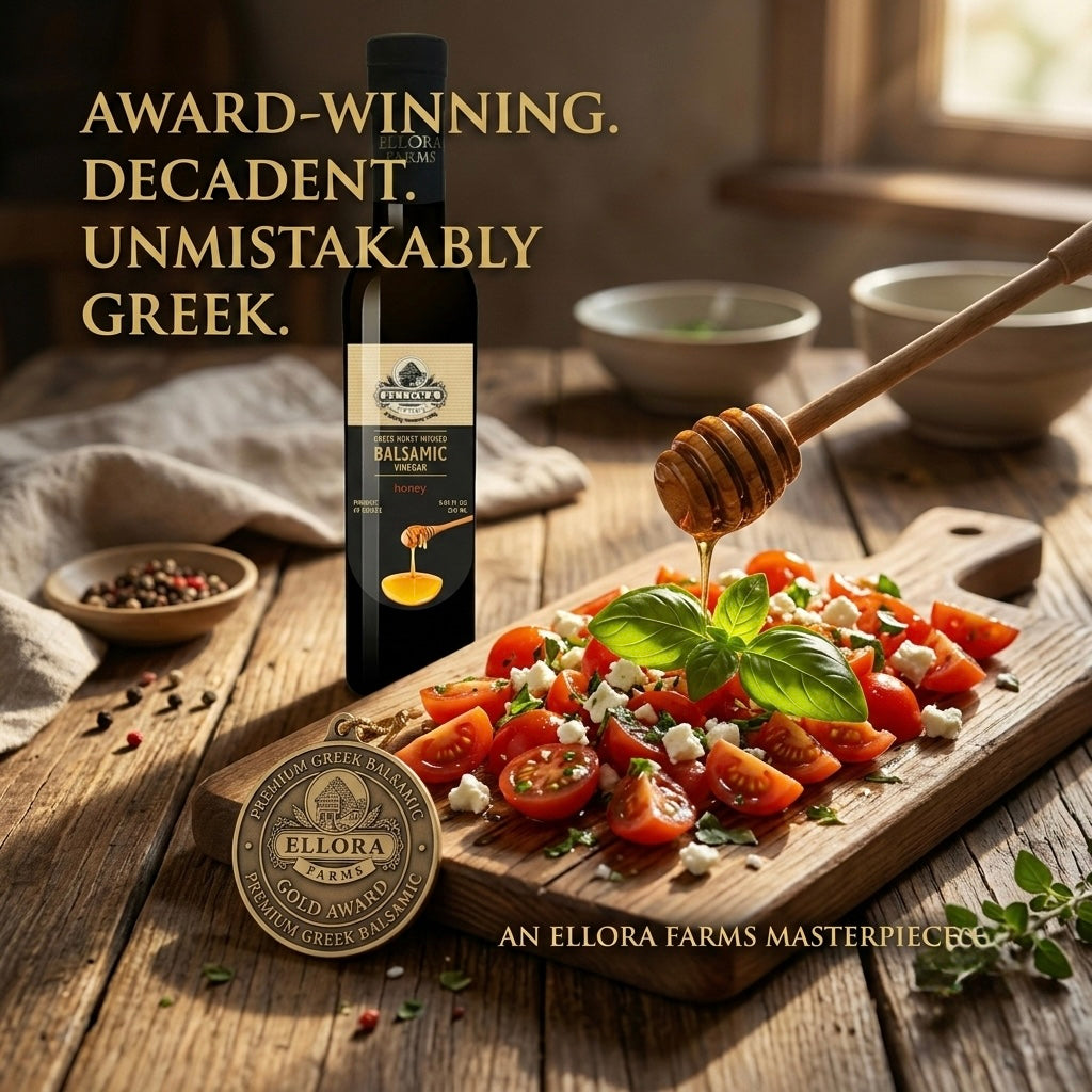 Ellora Farms, Honey Infused Thick Balsamic Vinegar, Product of Crete, Greece, 8.5 oz