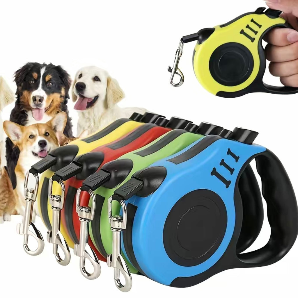 Pawspire Signature Retractable Leash, Smooth One-Touch Locking, Ergonomic Grip, 3M (10 feet) Heavy-Duty Nylon Strip, (Yellow)