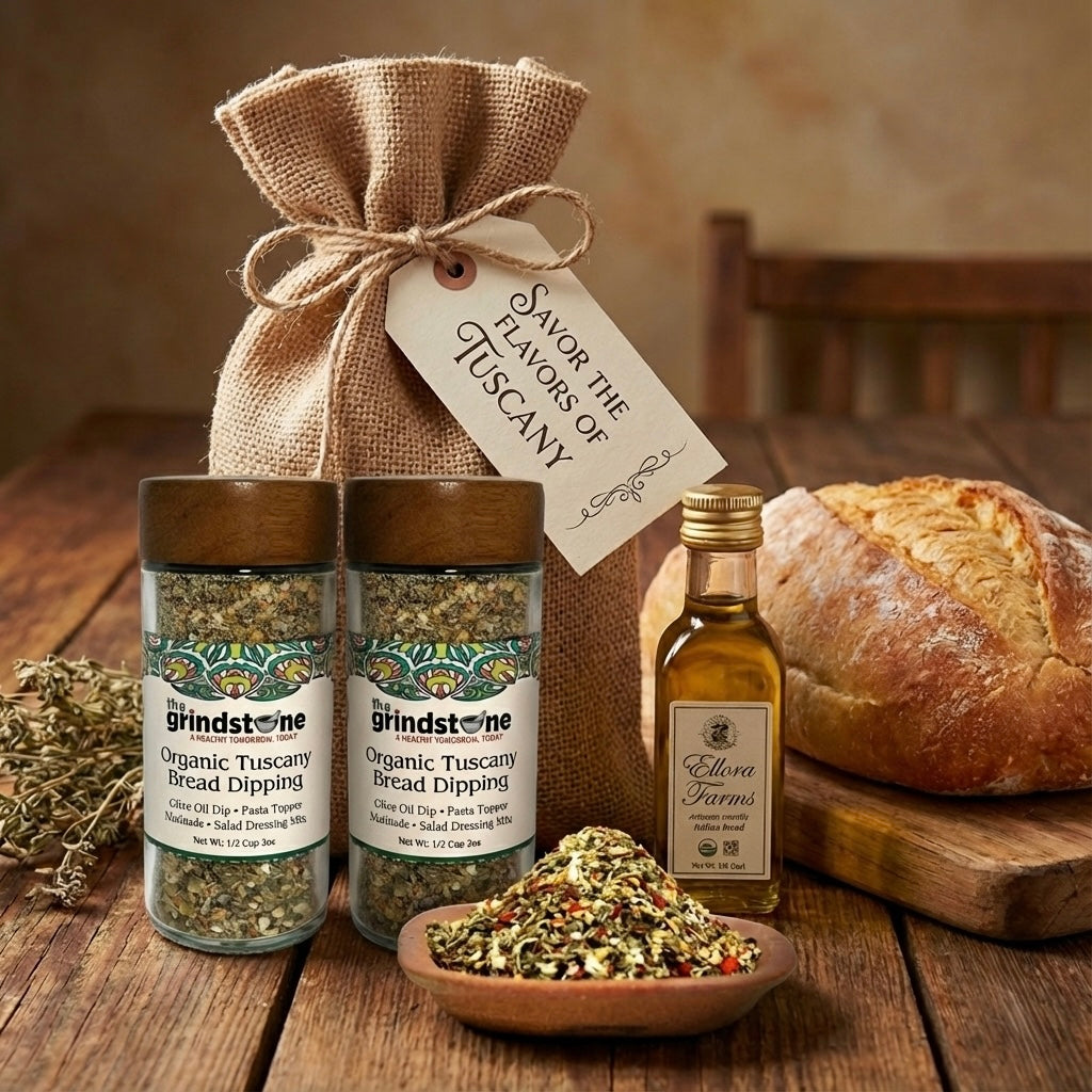 Organic Tuscany Bread Dipping Seasoning, Enjoy with Extra Virgin Olive Oil, Pasta, Pizza, Glass Jar with sifter, 2.3 oz each, Pack of 2