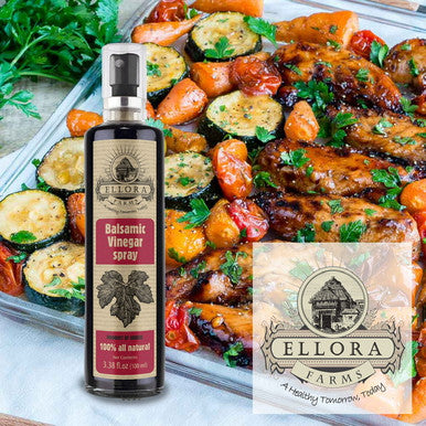Ellora Farms, Balsamic Vinegar Spray Bottle, Clog Free, Single Origin, Harvested in Crete, Greece, 3.38 oz. Bottle, Single Pack