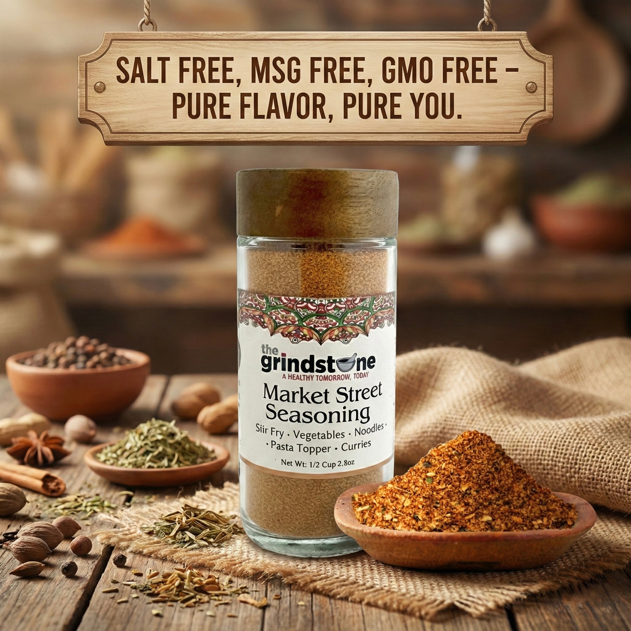 Combo Pack, Louisiana Fish Seasoning & Market Street Seasoning, Stir-Fry, Potatoes, Pasta, Noodles, Shrimp, Glass Bottle, Pack of 2