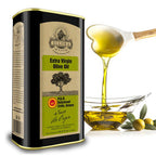 Ellora Farms, Certified PDO Extra Virgin Olive Oil, Traceable and Single Estate EVOO, Harvested in Crete, Greece, 1 Ltr Tin, 33.8 FL oz, Pack of 3