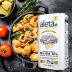 Aleta Organic & Single Estate PDO Extra Virgin Greek Olive Oil, Great Taste Award, 1 Ltr. Tin (33.8 oz.) X 4