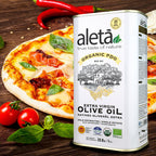 Aleta Organic & Single Estate PDO Extra Virgin Greek Olive Oil, Great Taste Award, 1 Ltr. Tin (33.8 oz.) X 4