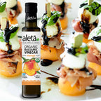 Aleta Organic, Infused Mango Balsamic Vinegar, Tropical Floral Notes, Great Taste Award Winner, Glass Bottle, 8.45 oz.