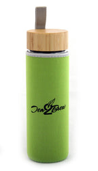 Tea2Brew, On the Go Tea Infuser, Double Walled Glass Body with Bamboo Lid, Perfect for Tea, Coffee, or Fruit Infusions, FREE Neoprene Sleeve Included, 15 oz (400ml)