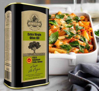 Ellora Farms, Certified PDO Extra Virgin Olive Oil, Traceable and Single Estate EVOO, Harvested in Crete, Greece, 1 Ltr Tin, 33.8 FL oz