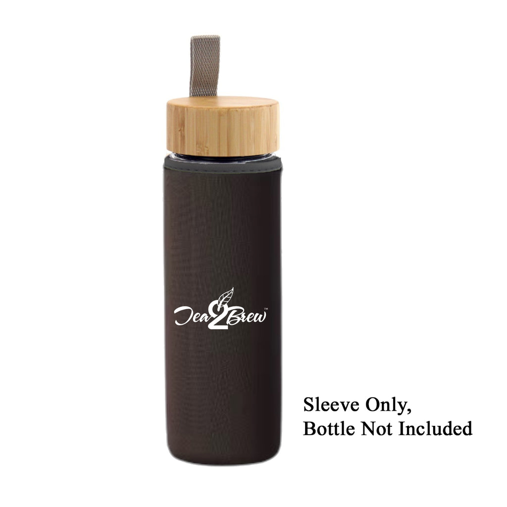 Tea2Brew, Double Walled On-the-Go Glass Tea Infuser, Sleeve only - Black