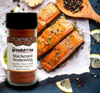 Blackened Seasoning, Fish & Seafood rubs and Seasonings, Non-GMO Spice, Hand Blended Spices, 2.50 oz. Glass Bottle with Sifter, Pack of 2