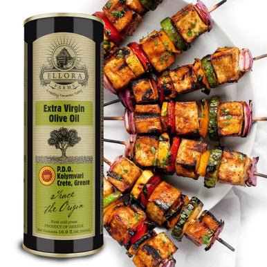 Ellora Farms, Certified PDO Extra Virgin Olive Oil, Traceable and Single Estate EVOO, Harvested in Crete, Greece, 17 Oz Tins, Pack of 2