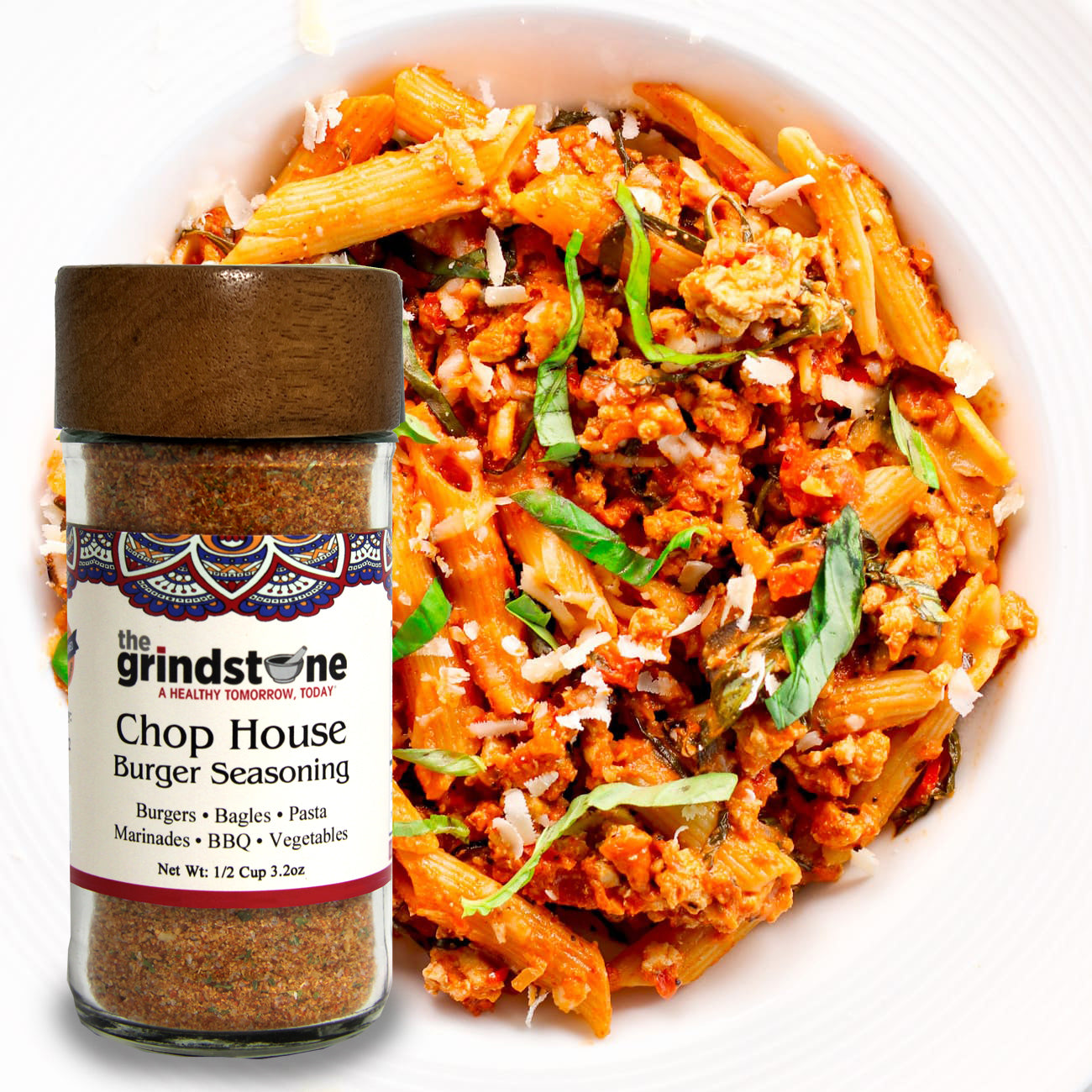 ChopHouse Burger Seasoning, Salt- Free, Spice mix for Burgers, BBQ, Veggies, Pasta, Grilling, 3 oz. Glass Jar with Sifter, Pack of 2