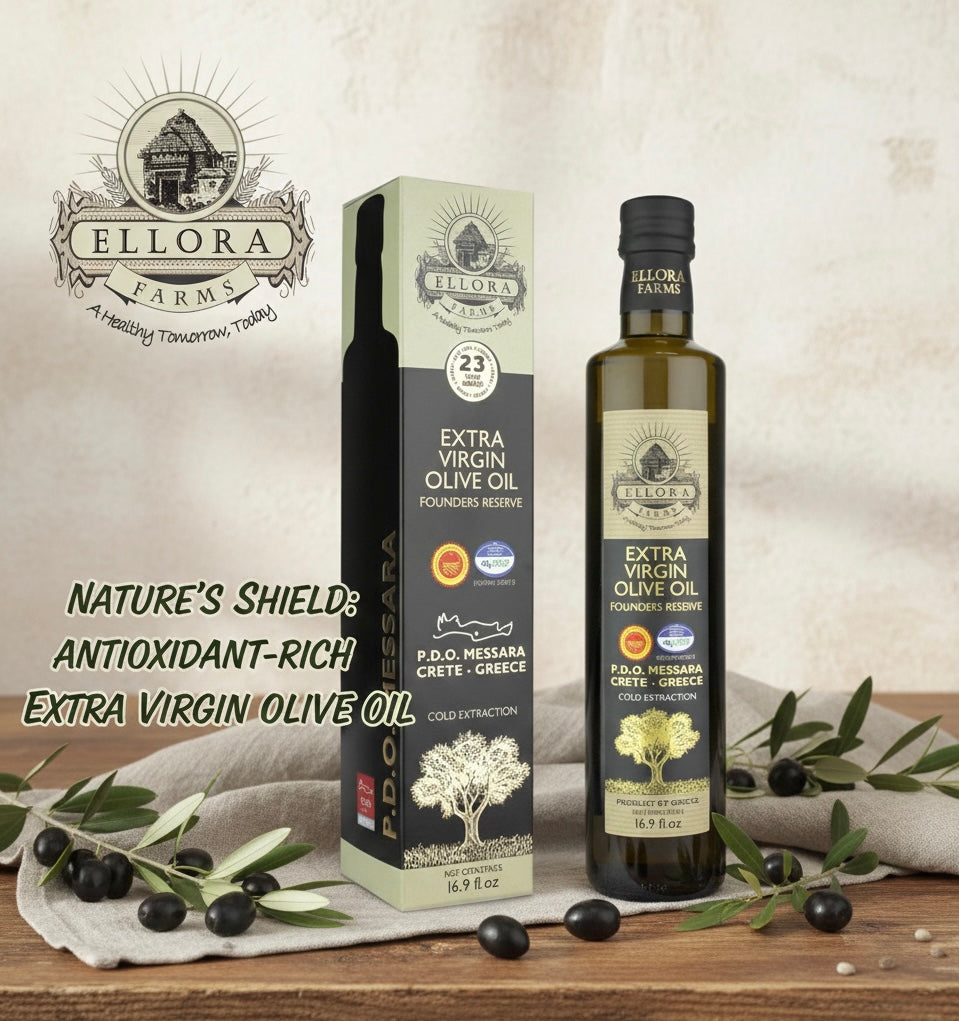 Ellora Farms, Award-Winning Extra Virgin Olive Oil, PDO Messara Valley, Crete Greece, Kosher, Bottle in box, 17 FL oz, Pack of 2