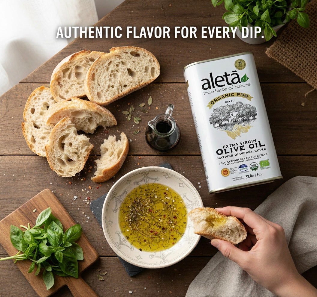 Aleta Organic Single Estate Extra Virgin Greek Olive Oil, PDO Messara Valley, High Polyphenols, 17 Oz Tin, Pack of 2
