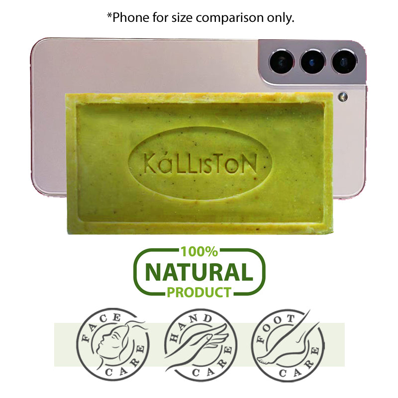 Spirulina Powder & Ivy Extract, Olive Soaps with Natural Herbs, Fragrance Free, Made in Island of Crete, Greece, 7.05 oz.