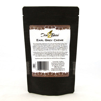 Earl Grey Crème Tea, Loose Leaf Ceylon Black Tea with the flavor of Bergamot, Resealable Pouch, 3.5 oz.