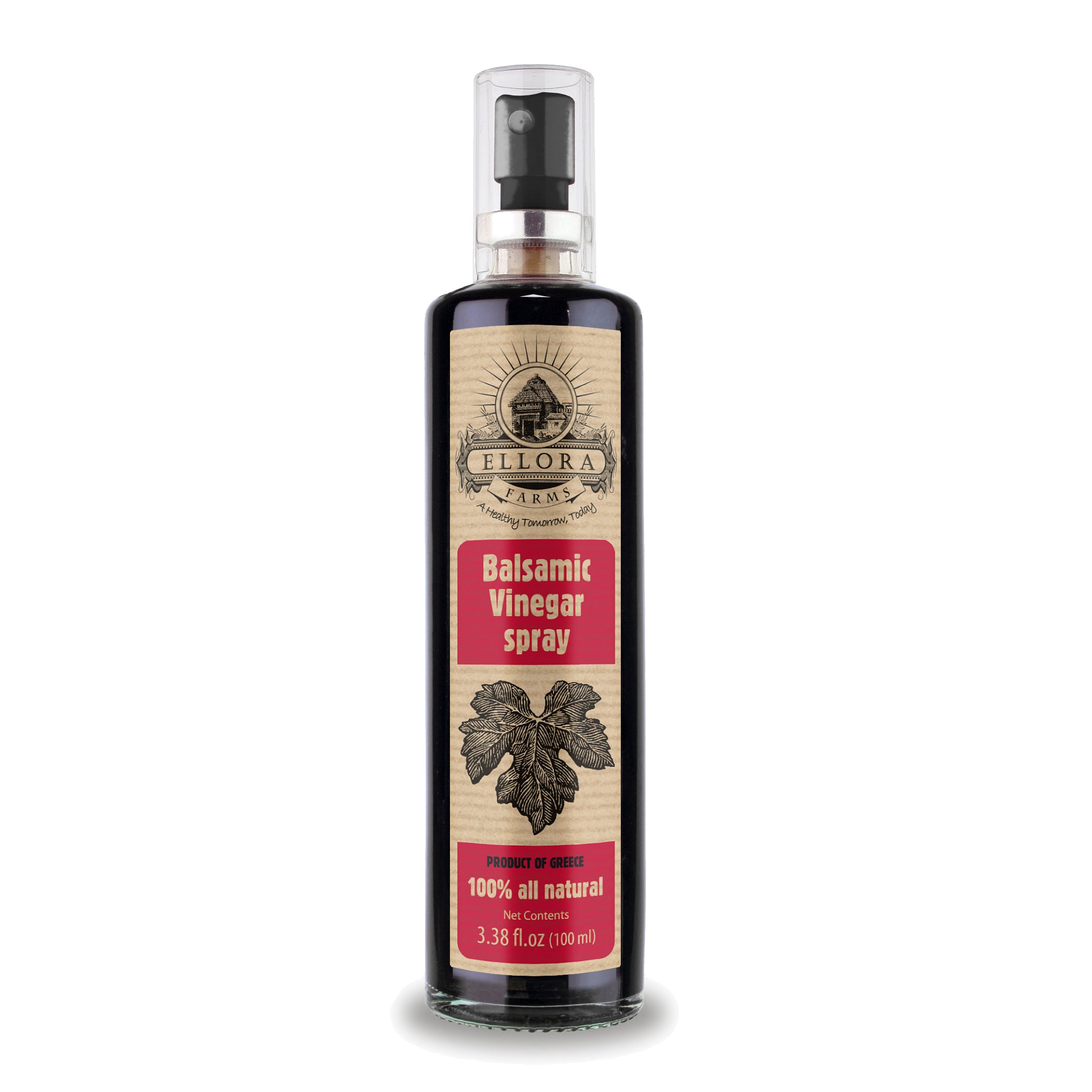 Ellora Farms, Balsamic Vinegar Spray Bottle, Clog Free, Single Origin, Harvested in Crete, Greece, 3.38 oz. Bottle, Single Pack