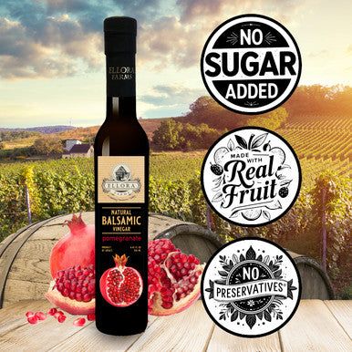 Ellora Farms, Pomegranate Infused Thick Balsamic Vinegar, Product of Crete, Greece, 8.5 oz
