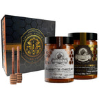 Ellora Farms, Single Estate PDO Pine Thyme & Orange Blossom Honey, Superfood, Includes Wooden Dippers, 1 lb Each, Twin Pack