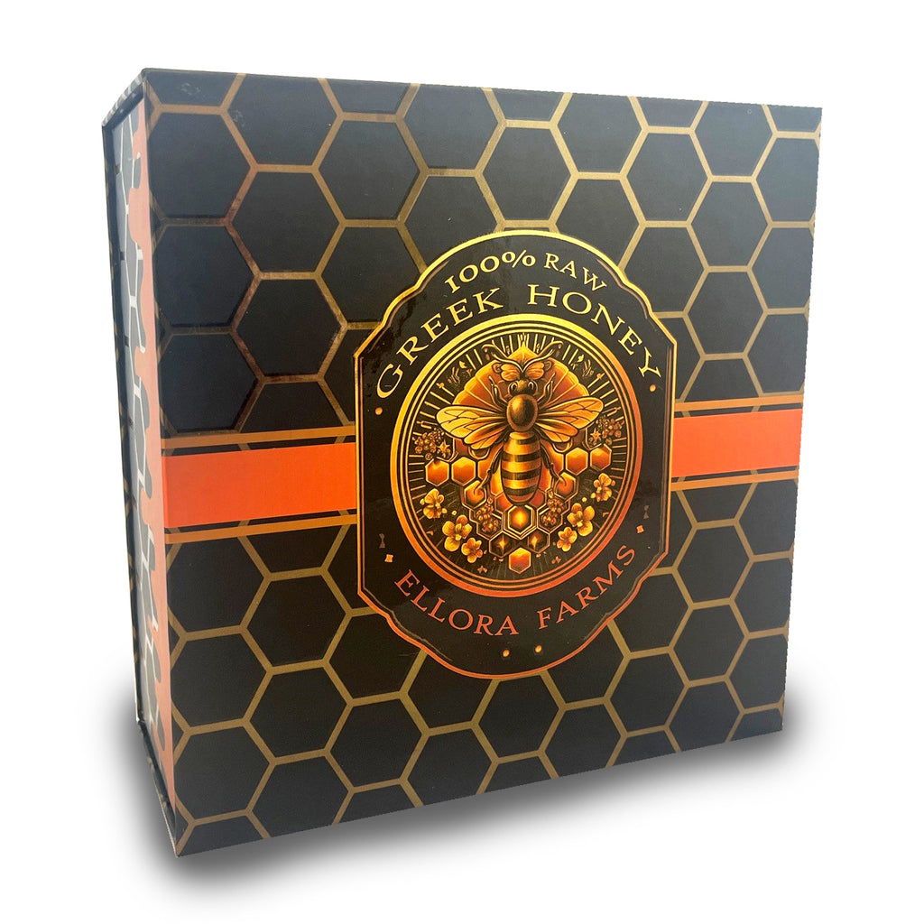 Ellora Farms, Single Estate PDO Pine Thyme & Orange Blossom Honey, Superfood, Includes Wooden Dippers, 1 lb Each, Twin Pack
