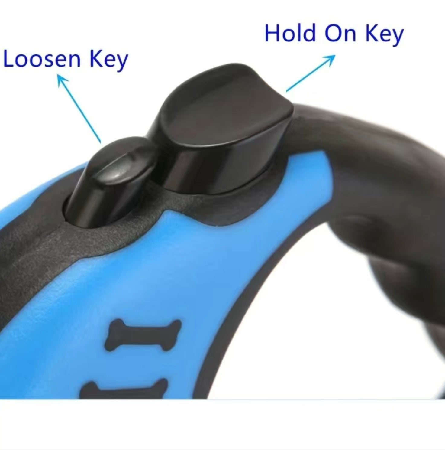 Pawspire Signature Retractable Leash, Smooth One-Touch Locking, Ergonomic Grip, 3M (10 feet) Heavy-Duty Nylon Strip, (Blue)