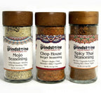 Combo Pack Salt Free, Mojo Seasoning, Chophouse Burger & Thai Seasoning, Burgers, Vegetables, Soups and Meats, Glass Bottle, Pack of 3