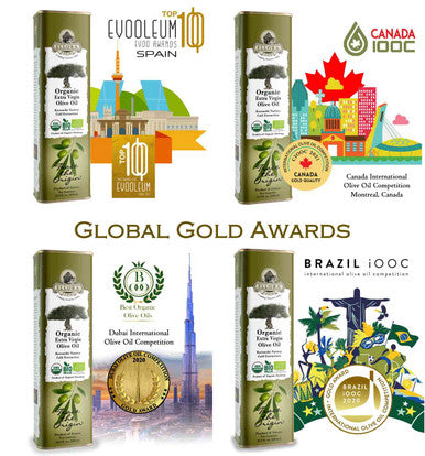 Ellora Farms, Organic Greek Extra Virgin Olive Oil, Koroneiki Variety Olives, Single Origin & Traceable, 17 oz Tin, Pack of 4