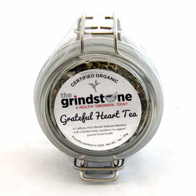 ORGANIC GRATEFUL HEART TEA, Caffeine Free Herbal Infusion, Wellness Tea Collection, 1 oz. Jar