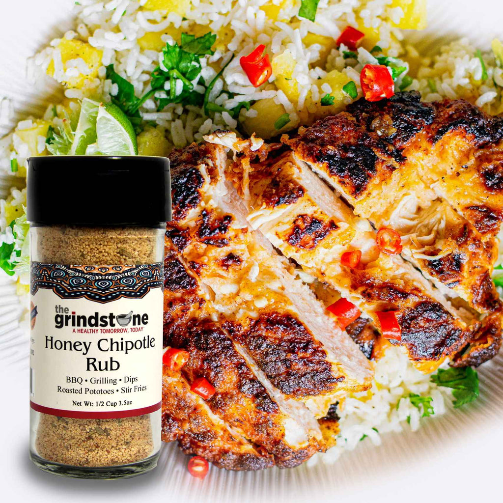 Combo Pack, Honey Chipotle Rub & Roasted Vegetable Seasoning, Perfect for Chicken, Pork, Vegetables, BBQ, Stir Fry, Glass Bottle, Pack of 2