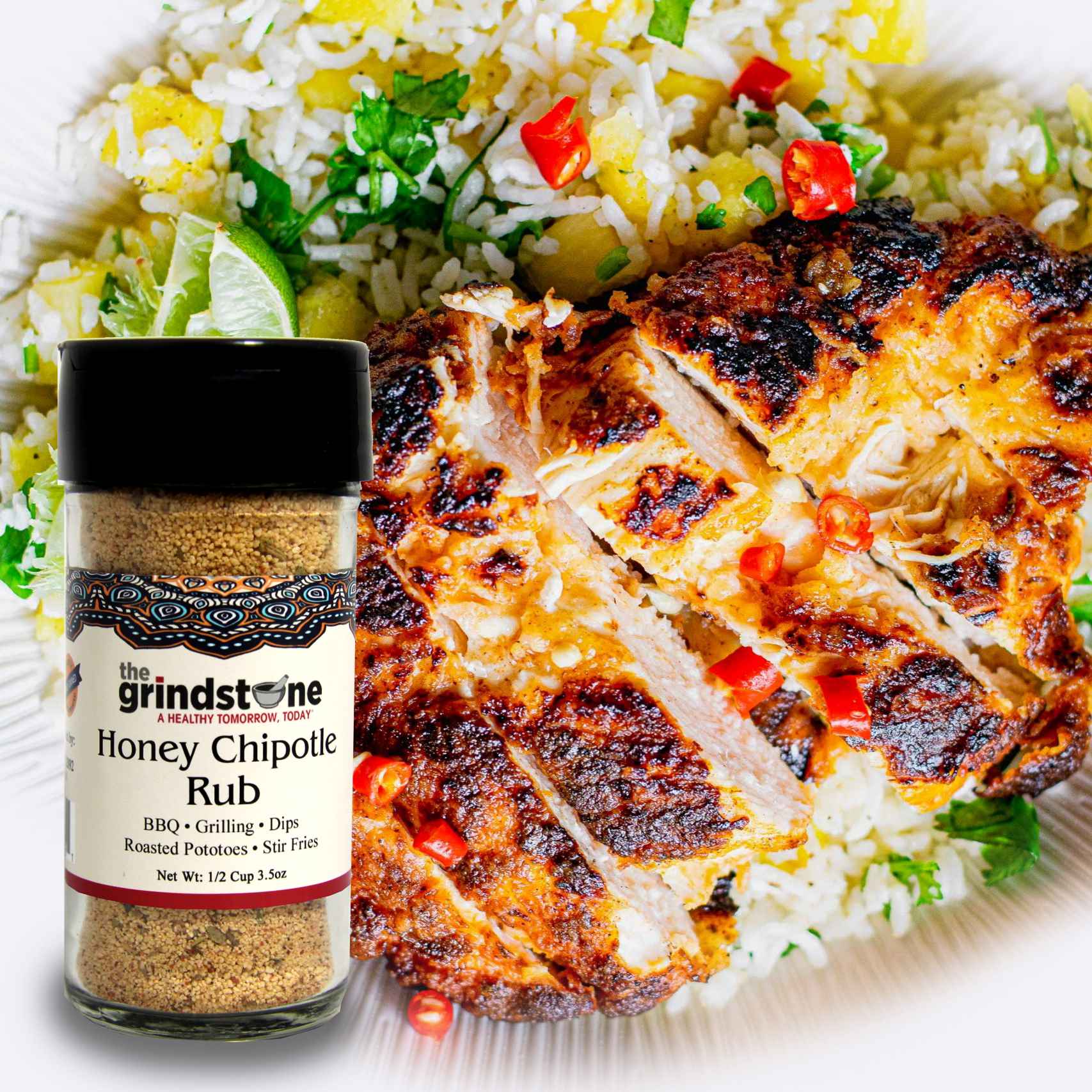 Combo Pack, Honey Chipotle Rub & Roasted Vegetable Seasoning, Perfect for Chicken, Pork, Vegetables, BBQ, Stir Fry, Glass Bottle, Pack of 2