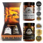 Ellora Farms, Single Estate PDO Pine Thyme & Orange Blossom Honey, Superfood, Includes Wooden Dippers, 1 lb Each, Twin Pack