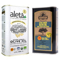 Aleta Organic & Ellora PDO SITIA Single Estate Extra Virgin Greek Olive Oil, 1 Ltr Tin, 33.8 oz. Combo